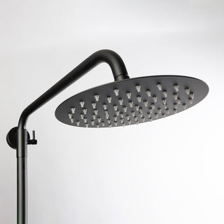 Elegante wandgemonteerde buitendouche van roestvrij staal – Zwart